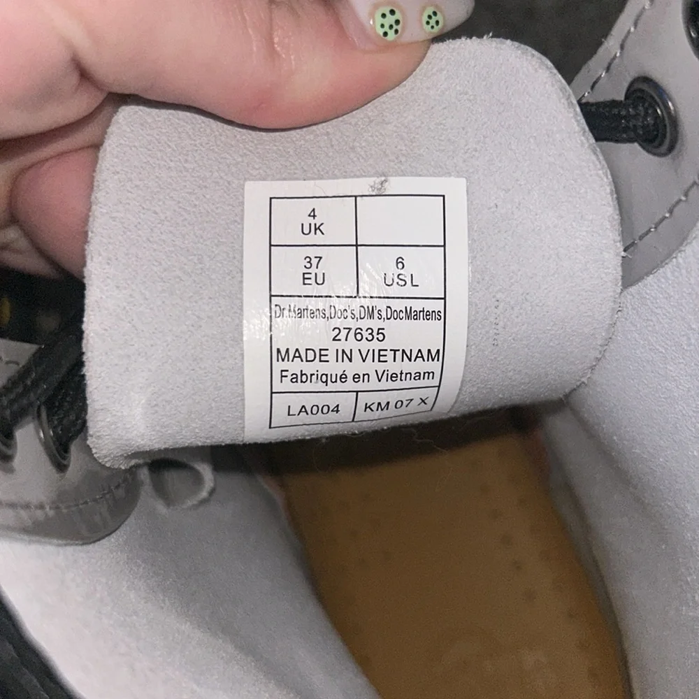 Like New Dr. Martens Gray Leather Boots